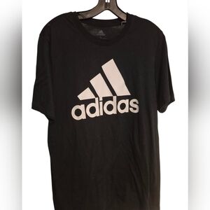 Adidas Black T-Shirt with White Logo Graphic
